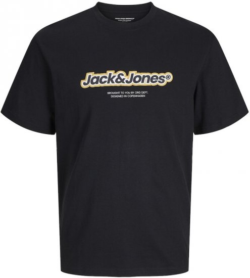 Jack & Jones ESTERBRO Newton T-Shirt Black - Tričká - Nadrozmerné tričká - 2XL-14XL