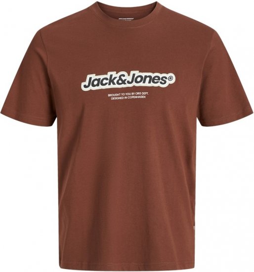 Jack & Jones ESTERBRO Newton T-Shirt Brandy Brown - Tričká - Nadrozmerné tričká - 2XL-14XL