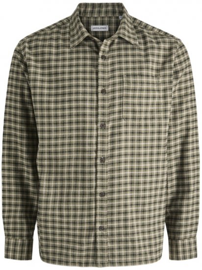 Jack & Jones Mini Check Long Sleeve Shirt Dusty Olive - Košele - Košele 2XL-10XL