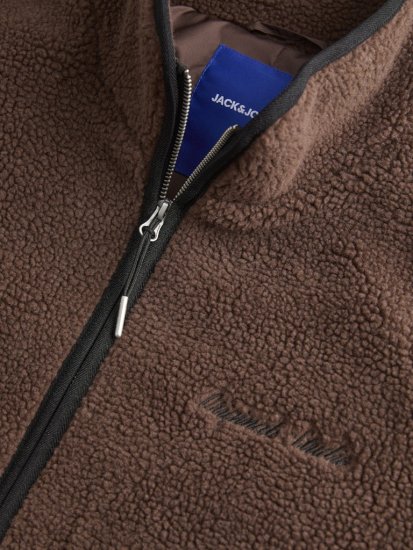 Jack & Jones Norrebro Teddy Jacket Deep Mahogany - Bundy - Bundy Nadmerné Veľkosti 2XL-8XL