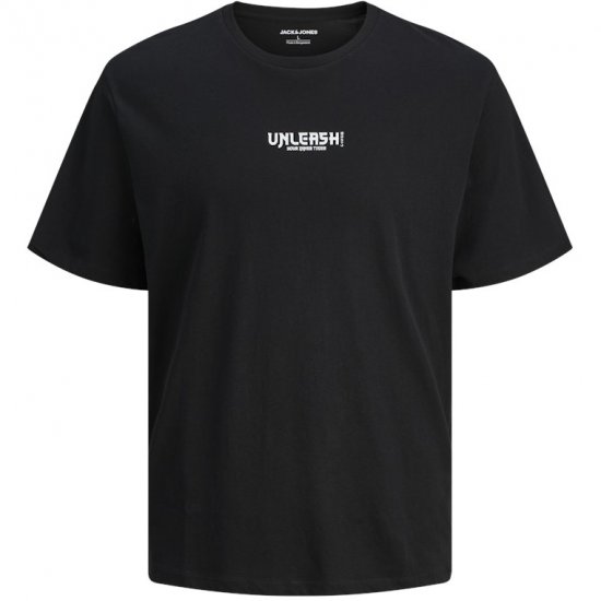 Jack & Jones Miko Crew Neck T-Shirt Black - Tričká - Nadrozmerné tričká - 2XL-14XL