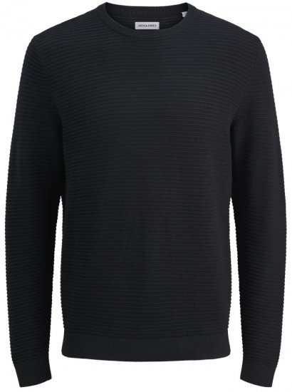 Jack & Jones Otto Crew Neck Knit Pullover Black - Mikiny & Mikiny bez kapucne - Mikiny & Mikiny s Kapucňou 2XL-12XL