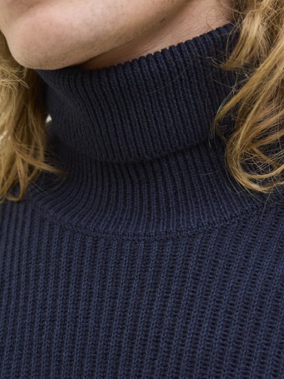 Jack & Jones Pannel Roll Neck Knit Pullover Sky Captain - Mikiny & mikiny bez kapucne - Mikiny & Mikiny s Kapucňou 2XL-12XL