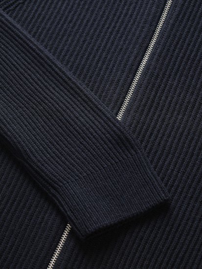 Jack & Jones Pannel Zip Knit Cardigan Sky Captain - Mikiny & mikiny bez kapucne - Mikiny & Mikiny s Kapucňou 2XL-12XL