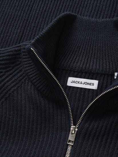 Jack & Jones Pannel Zip Knit Cardigan Sky Captain - Mikiny & mikiny bez kapucne - Mikiny & Mikiny s Kapucňou 2XL-12XL