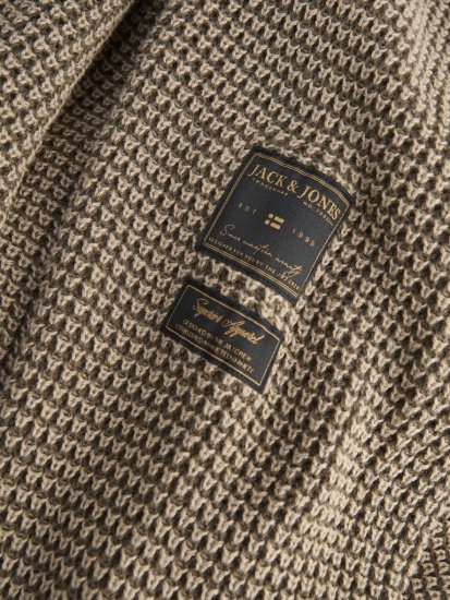 Jack & Jones Zip Knit Hoodie Crockery - Mikiny & mikiny bez kapucne - Mikiny & Mikiny s Kapucňou 2XL-12XL