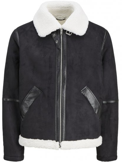 Jack & Jones Cole Aviator Jacket Black - Bundy - Bundy Nadmerné Veľkosti 2XL-8XL