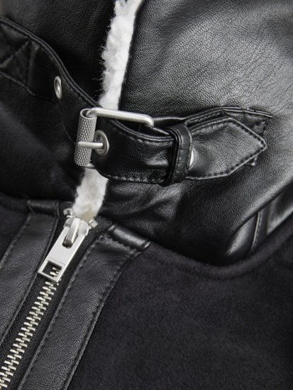 Jack & Jones Cole Aviator Jacket Black - Bundy - Bundy Nadmerné Veľkosti 2XL-8XL