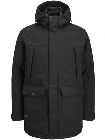 Jack & Jones Finn Softshell Parka Black - Bundy - Bundy Nadmerné Veľkosti 2XL-8XL