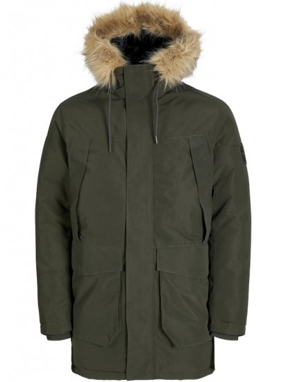 Jack & Jones Camp Faux Fur Parka Rosin - Bundy - Bundy Nadmerné Veľkosti 2XL-8XL