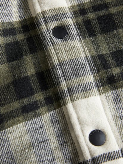 Jack & Jones Zac Teddy Long Sleeve Overshirt Jacket Dusty Olive - Bundy - Bundy Nadmerné Veľkosti 2XL-8XL