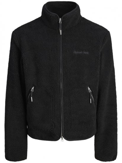 Jack & Jones Norrebro Teddy Jacket Black - Bundy - Bundy Nadmerné Veľkosti 2XL-8XL