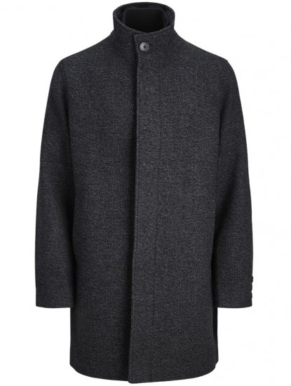 Jack & Jones Keith Standcollar Wool Blend Jacket Charcoal Grey - Bundy - Bundy Nadmerné Veľkosti 2XL-8XL