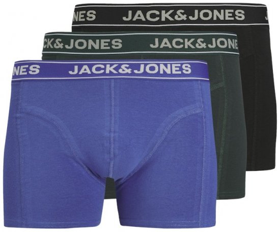 Jack & Jones Black Friday Trunks 3-Pack Blue Black - Spodná bielizeň - Spodné Prádlo 2XL-8XL