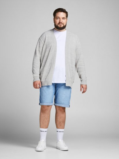 Jack & Jones Blasonic Knit Cardigans Egret - Mikiny & mikiny bez kapucne - Mikiny & Mikiny s Kapucňou 2XL-12XL