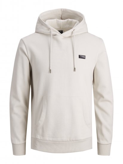Jack & Jones JCOKING SWEAT HOOD Light Gray - Mikiny & mikiny bez kapucne - Mikiny & Mikiny s Kapucňou 2XL-12XL