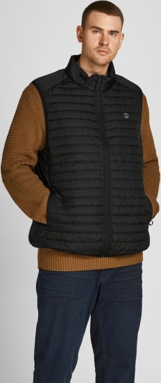 Jack & Jones MULTI BODYWARMER With COLLAR Black - Bundy - Bundy Nadmerné Veľkosti 2XL-8XL