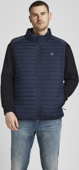 Jack & Jones MULTI BODYWARMER With COLLAR Navy Blazer - Bundy - Bundy Nadmerné Veľkosti 2XL-8XL