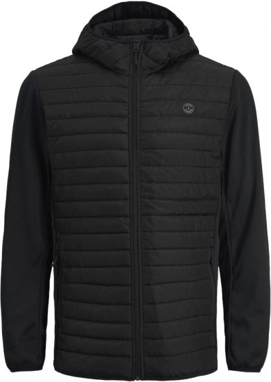 Jack & Jones MULTI QUILTED SET-IN Sleeves Jacket Black - Bundy - Bundy Nadmerné Veľkosti 2XL-8XL