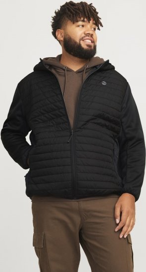 Jack & Jones MULTI QUILTED SET-IN Sleeves Jacket Black - Bundy - Bundy Nadmerné Veľkosti 2XL-8XL