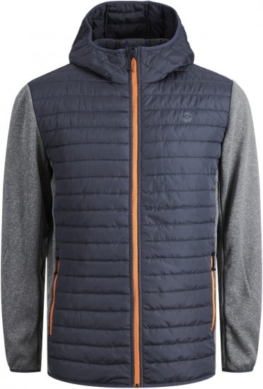 Jack & Jones MULTI QUILTED SET-IN Sleeves Jacket Grey Melange - Bundy - Bundy Nadmerné Veľkosti 2XL-8XL
