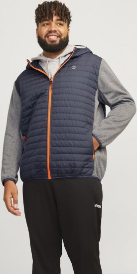 Jack & Jones MULTI QUILTED SET-IN Sleeves Jacket Grey Melange - Bundy - Bundy Nadmerné Veľkosti 2XL-8XL