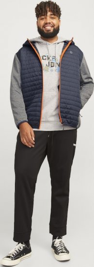 Jack & Jones MULTI QUILTED SET-IN Sleeves Jacket Grey Melange - Bundy - Bundy Nadmerné Veľkosti 2XL-8XL