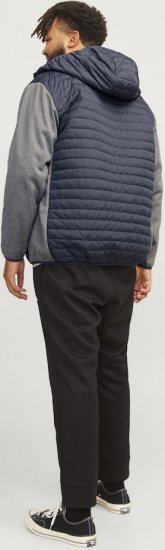 Jack & Jones MULTI QUILTED SET-IN Sleeves Jacket Grey Melange - Bundy - Bundy Nadmerné Veľkosti 2XL-8XL