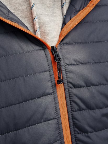 Jack & Jones MULTI QUILTED SET-IN Sleeves Jacket Grey Melange - Bundy - Bundy Nadmerné Veľkosti 2XL-8XL