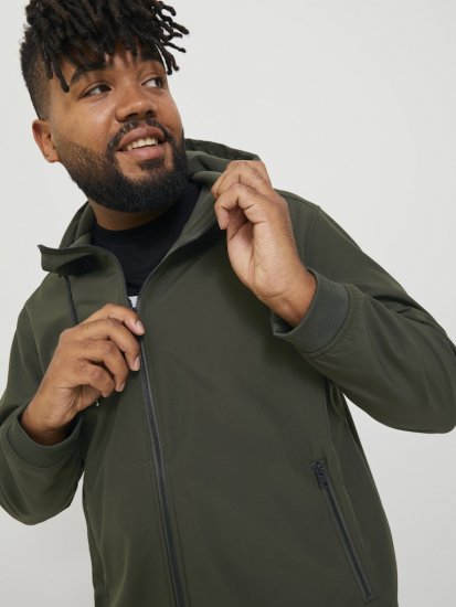 Jack & Jones BASIC Water-Resistant Softshell Jacket Green - Bundy - Bundy Nadmerné Veľkosti 2XL-8XL