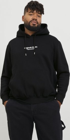 Jack & Jones ESTERBRO Hoodie Black - Mikiny & mikiny bez kapucne - Mikiny & Mikiny s Kapucňou 2XL-12XL