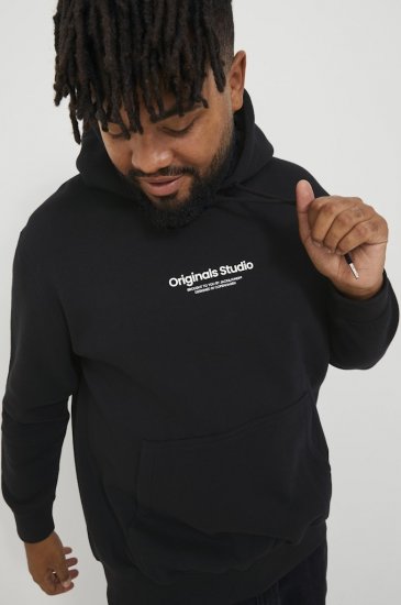 Jack & Jones ESTERBRO Hoodie Black - Mikiny & mikiny bez kapucne - Mikiny & Mikiny s Kapucňou 2XL-12XL