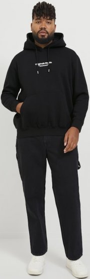 Jack & Jones ESTERBRO Hoodie Black - Mikiny & mikiny bez kapucne - Mikiny & Mikiny s Kapucňou 2XL-12XL
