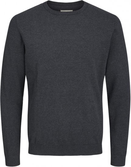 Jack & Jones BASIC Knitted Sweater Dark Grey Melange - Mikiny & mikiny bez kapucne - Mikiny & Mikiny s Kapucňou 2XL-12XL