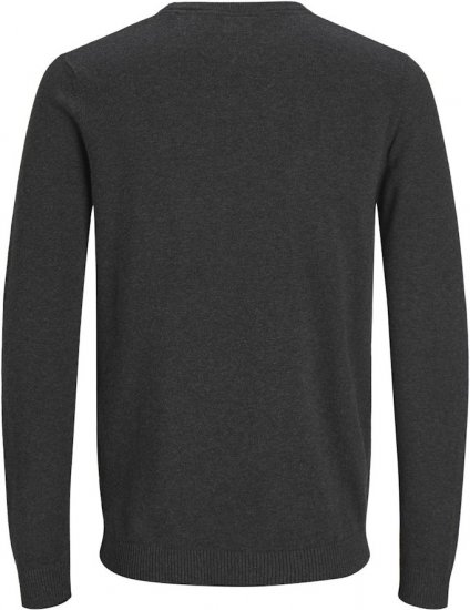 Jack & Jones BASIC Knitted Sweater Dark Grey Melange - Mikiny & mikiny bez kapucne - Mikiny & Mikiny s Kapucňou 2XL-12XL