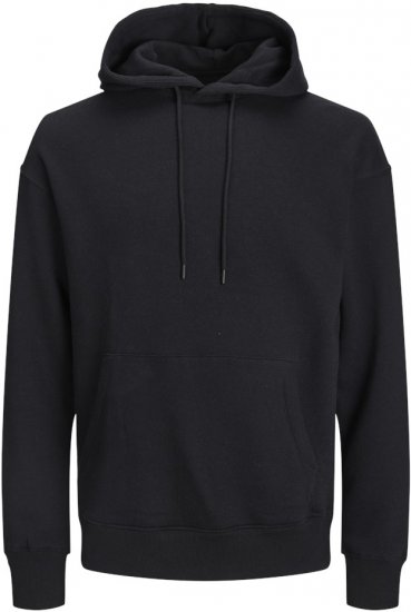 Jack & Jones BRADLEY Hoodie Black - Mikiny & mikiny bez kapucne - Mikiny & Mikiny s Kapucňou 2XL-12XL