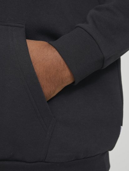 Jack & Jones BRADLEY Hoodie Black - Mikiny & mikiny bez kapucne - Mikiny & Mikiny s Kapucňou 2XL-12XL