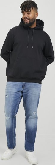 Jack & Jones BRADLEY Hoodie Black - Mikiny & mikiny bez kapucne - Mikiny & Mikiny s Kapucňou 2XL-12XL