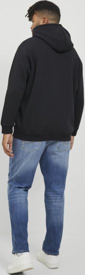 Jack & Jones BRADLEY Hoodie Black - Mikiny & mikiny bez kapucne - Mikiny & Mikiny s Kapucňou 2XL-12XL