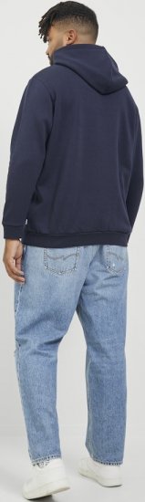 Jack & Jones BRADLEY Hoodie Navy Blazer - Mikiny & mikiny bez kapucne - Mikiny & Mikiny s Kapucňou 2XL-12XL