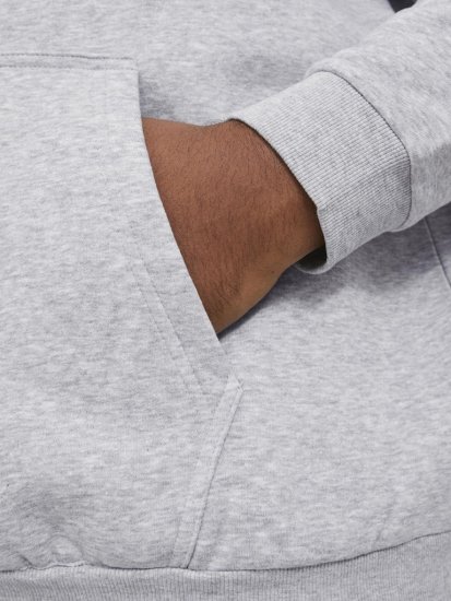 Jack & Jones BRADLEY Hoodie Light Grey Melange - Mikiny & mikiny bez kapucne - Mikiny & Mikiny s Kapucňou 2XL-12XL