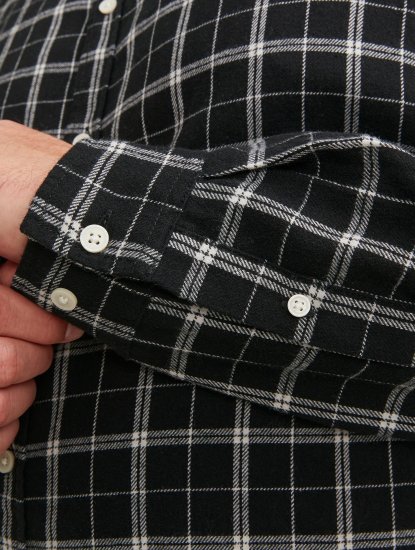 Jack & Jones JORCOZY FLANNEL CHECK SHIRT LS Black - Košele - Košele 2XL-10XL