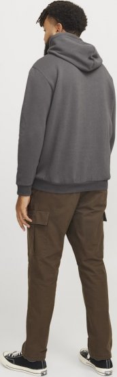 Jack & Jones BRADLEY Hoodie Grey - Mikiny & mikiny bez kapucne - Mikiny & Mikiny s Kapucňou 2XL-12XL