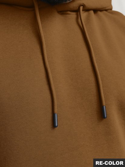 Jack & Jones BRADLEY Hoodie Brown - Mikiny & mikiny bez kapucne - Mikiny & Mikiny s Kapucňou 2XL-12XL