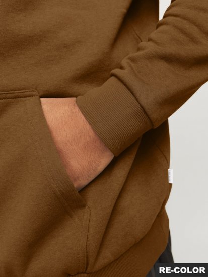 Jack & Jones BRADLEY Hoodie Brown - Mikiny & mikiny bez kapucne - Mikiny & Mikiny s Kapucňou 2XL-12XL