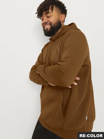 Jack & Jones BRADLEY Hoodie Brown - Mikiny & mikiny bez kapucne - Mikiny & Mikiny s Kapucňou 2XL-12XL