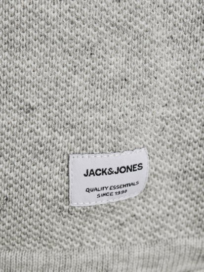 Jack & Jones HILL Knitted Sweater Light Grey Melange - Mikiny & mikiny bez kapucne - Mikiny & Mikiny s Kapucňou 2XL-12XL