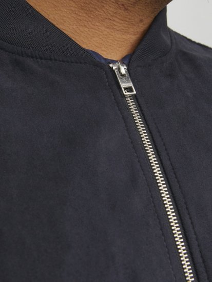 Jack & Jones ROCKY Faux Suede Bomber Jacket Jet Black - Bundy - Bundy Nadmerné Veľkosti 2XL-8XL