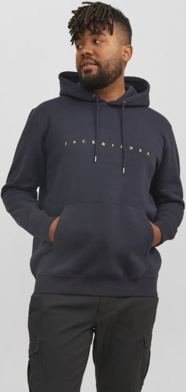 Jack & Jones STAR Hoodie Dark Navy - Mikiny & mikiny bez kapucne - Mikiny & Mikiny s Kapucňou 2XL-12XL