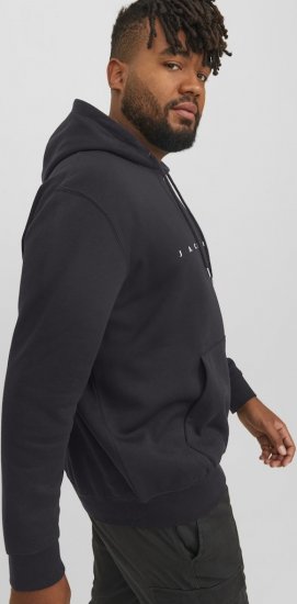 Jack & Jones STAR Hoodie Black - Mikiny & mikiny bez kapucne - Mikiny & Mikiny s Kapucňou 2XL-12XL